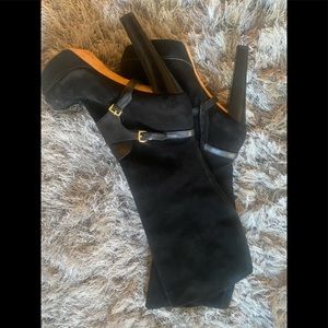 Joan & David Knee High Platform Suede Boots